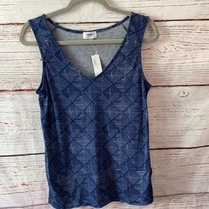 NWT Old Navy Blue Geometric Print Tank Top XS
